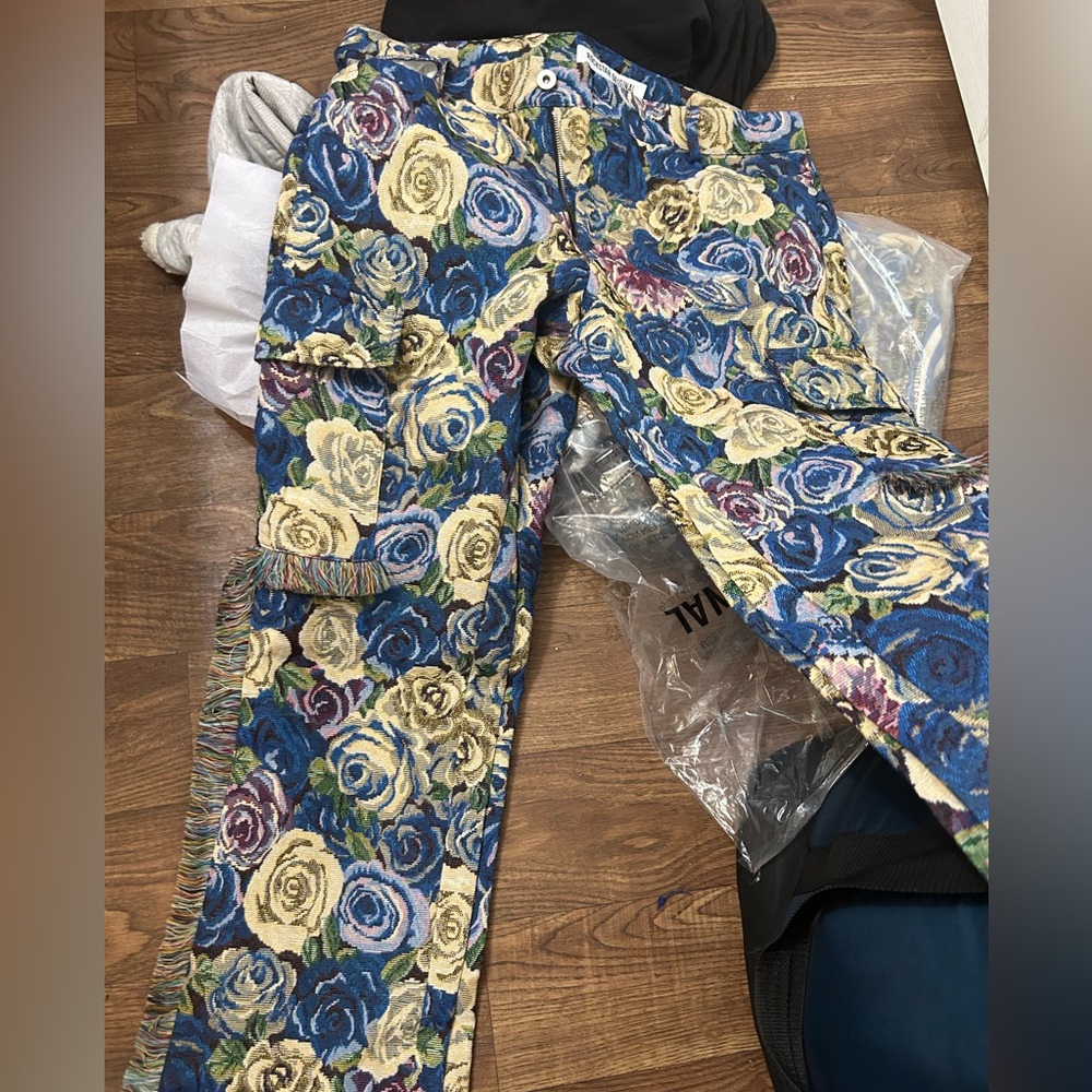 Darresha Blue Floral Tapestry Stacked Pant and Jacket